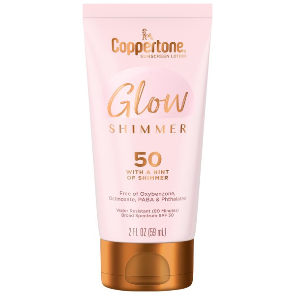 Coppertone Glow with Shimmer Travel Size SPF 50  Sunscreen Lotion, Broad Spectrum, 2 OZ | CVS