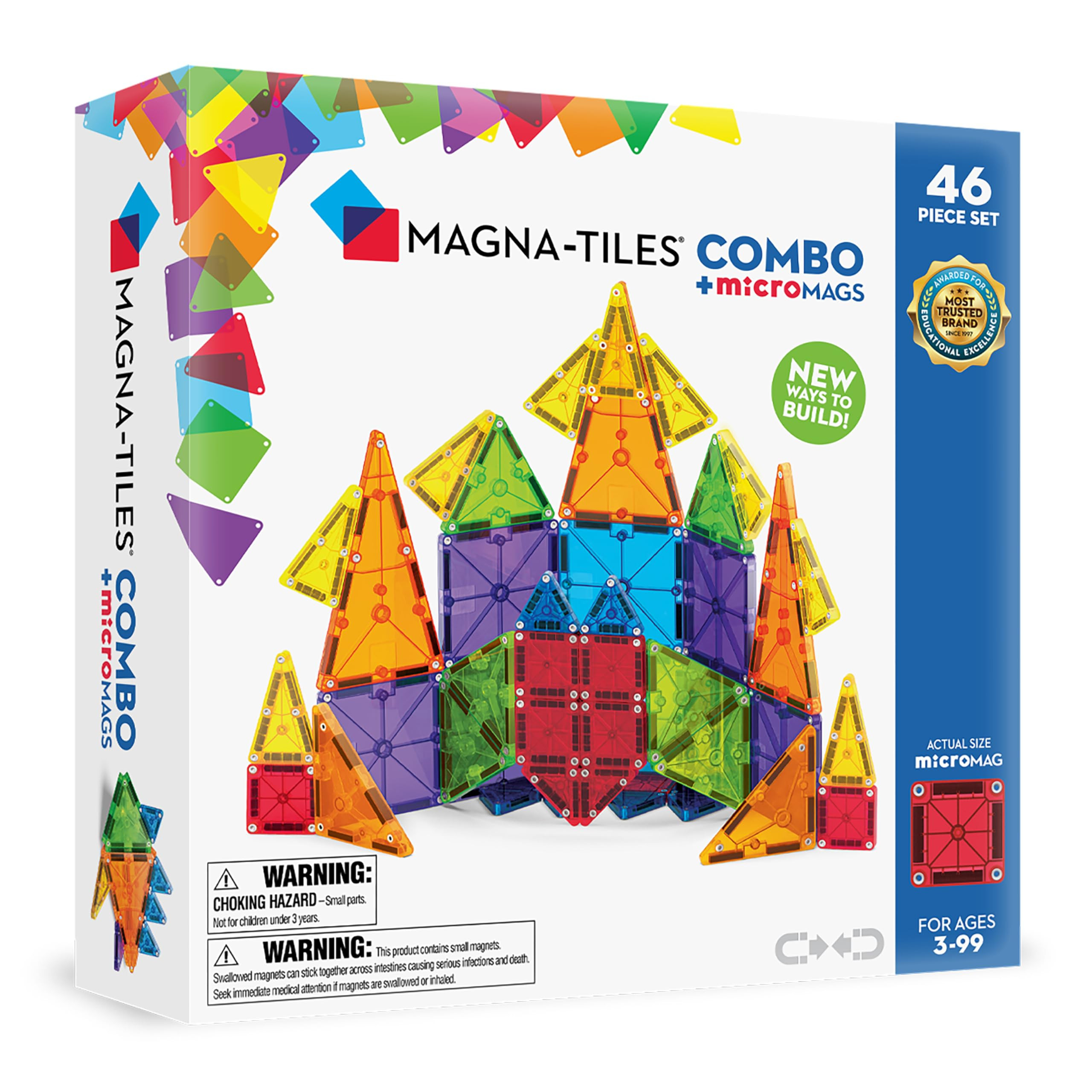 Magna-Tiles® Combo 46-Piece Magnetic Construction Set, The Original Magnetic Building Brand | Amazon (US)