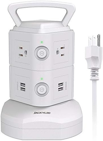 Power Strip Tower JACKYLED Surge Protector Electric Charging Station 13A 6 AC Outlets 4 USB Ports... | Amazon (US)