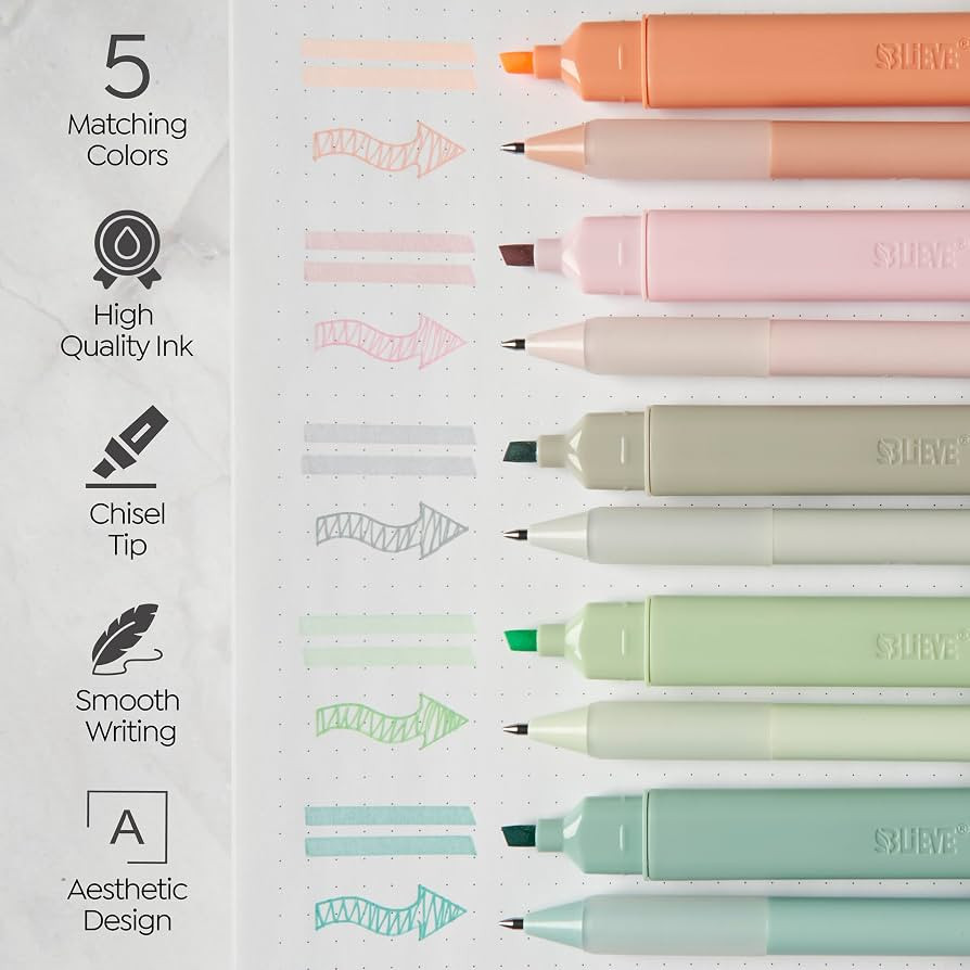 BLIEVE - Aesthetic Highlighters and Gel Pens With Soft Ink And Tip, Bible Highlighters and Pens N... | Amazon (US)