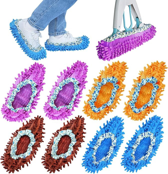 Mop Slippers Shoes Cover Duster - Microfiber Mopping Slippers for Floor Cleaning,Floor Cleaning T... | Amazon (US)