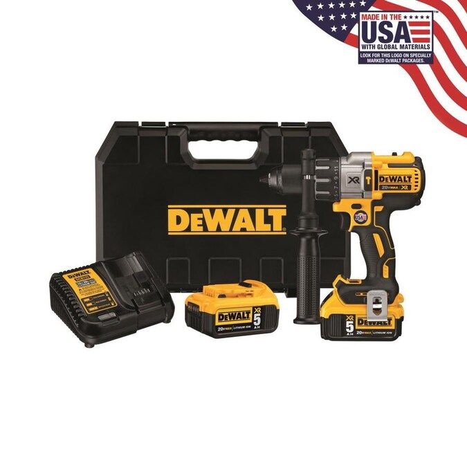 DEWALT XR 1/2-in 20-Volt Max Variable Speed Brushless Cordless Hammer Drill (2-Batteries Included... | Lowe's