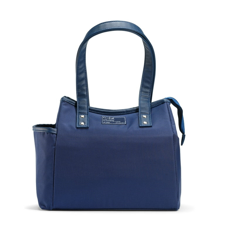 Fit + Fresh Westerly Fashion Insulated Reusable Lunch Bag for Women with Zip Top, Navy | Walmart (US)