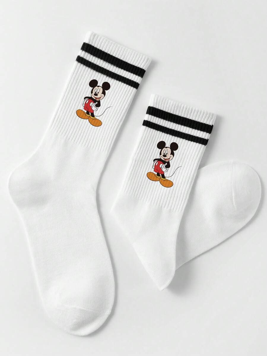1 Pair Men's Mid-Calf Socks, Soft & Comfortable Double Bar Striped Design, Odor-Resistant, Moistu... | SHEIN