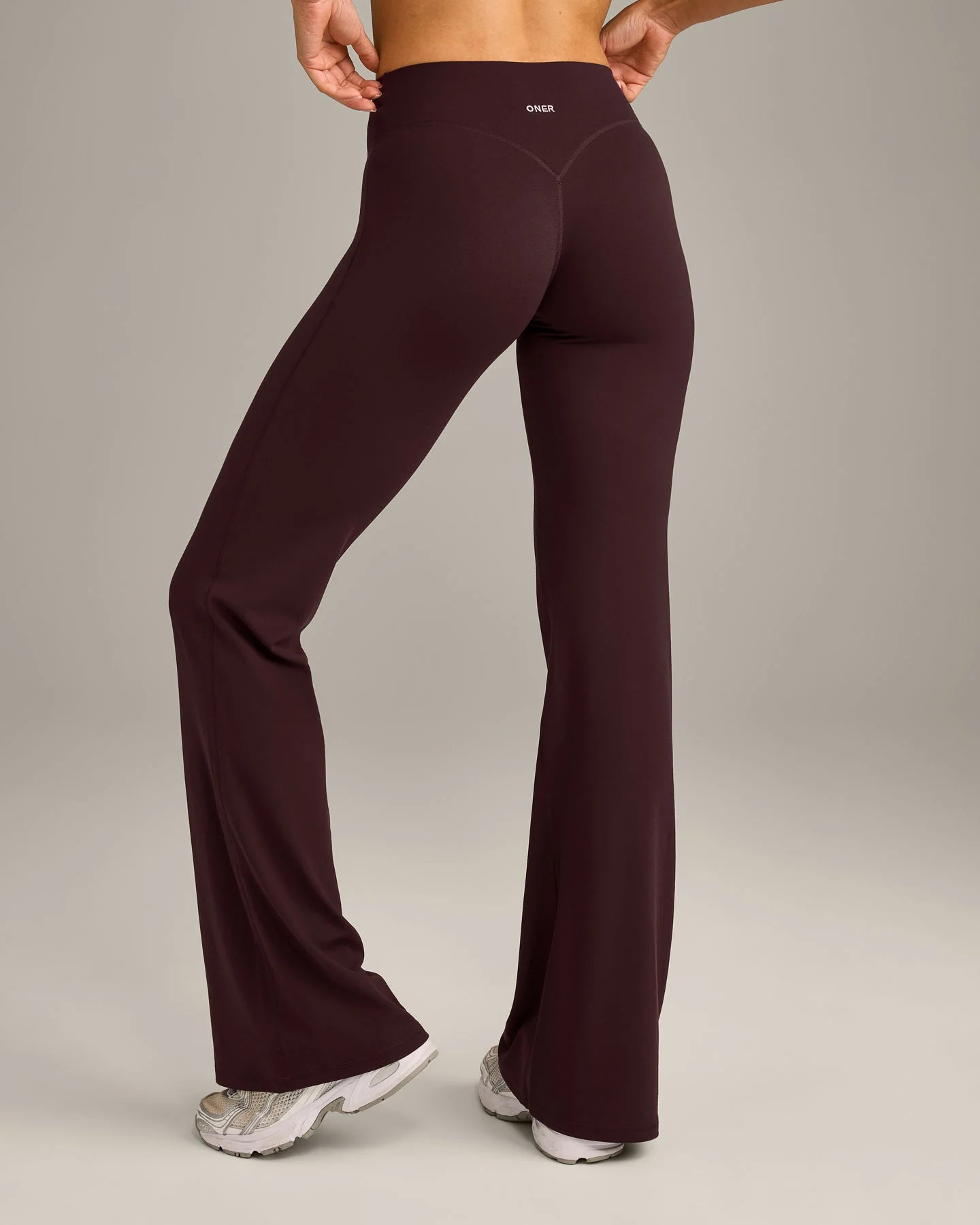 SoftMotion™ Flared Bottoms with Grey Logo 
 Plum Brown | Oner Active (UK / US)