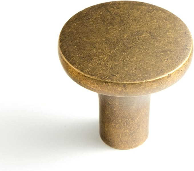 Goo-Ki Antique Brass Kitchen Cabinet Knobs,Retro Carved,1-1/8 Inches Diameter(6 Pack) | Amazon (US)