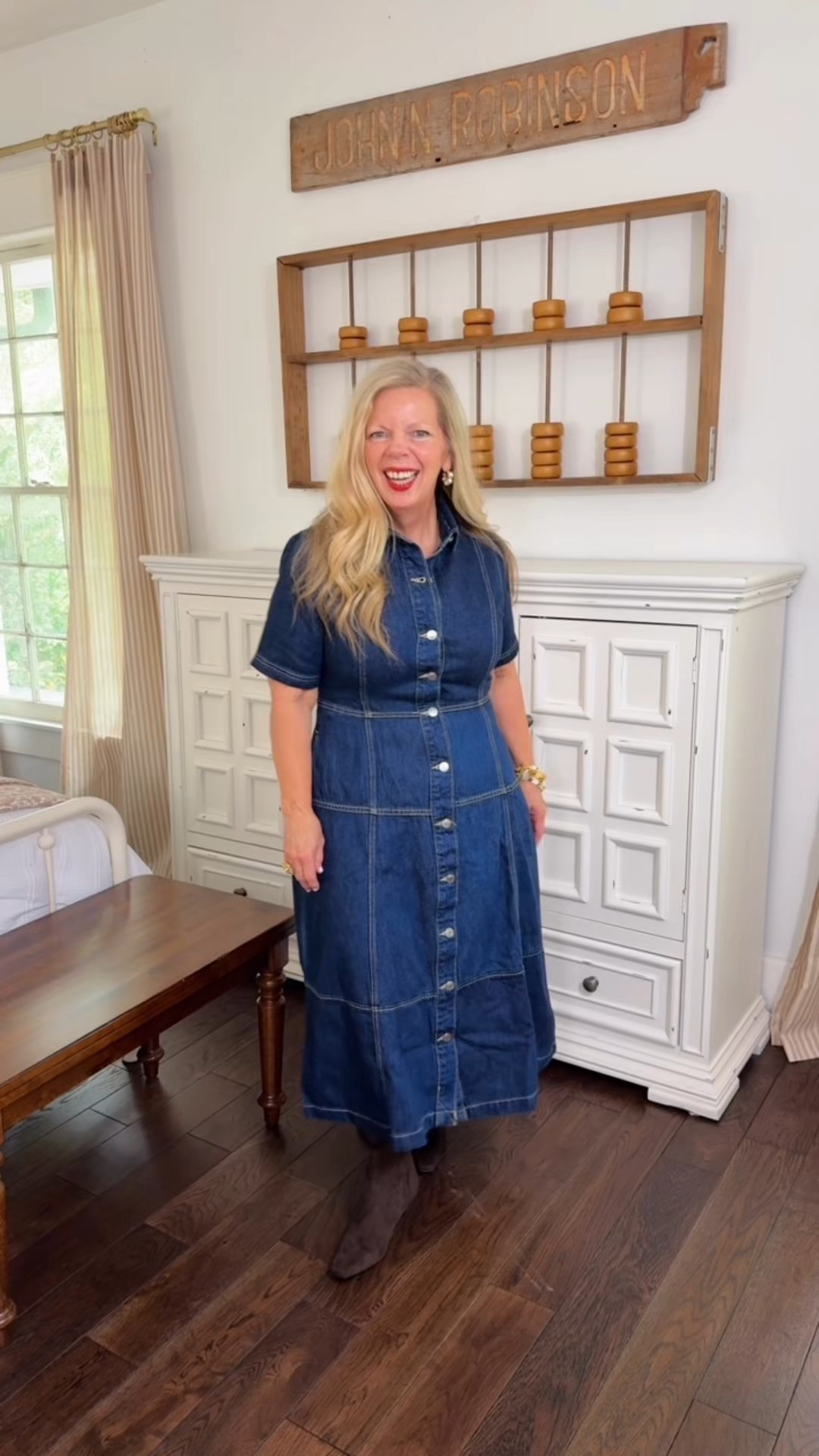 This dress is perfect for layering! Loving this Walmart drop! And the BOOTS! They come in wide width too and I have them in leopard, too! 