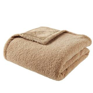StyleWell Medium Brown Cozy Teddy Bear Throw Blanket PHC-137-22 - The Home Depot | The Home Depot