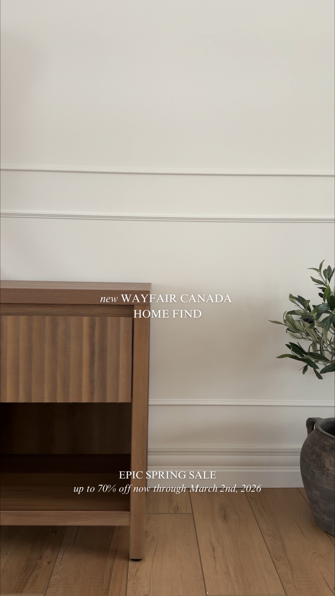 This fluted nightstand stopped me immediately 😍
The warm wood tone, the ribbed drawer detail, the little open shelf for styling… it’s simple but makes such a difference in a bedroom.

I found it at @Wayfaircanada and it’s included in their Epic Spring Sale with Up to 70% Off, Running from now through March 2nd, 2026.

If you’re slowly layering a space and looking for pieces that feel timeless, this one’s so good.

#wayfaircahome #wayfaircapartner 

#LTKhome #LTKsale #LTKcanada