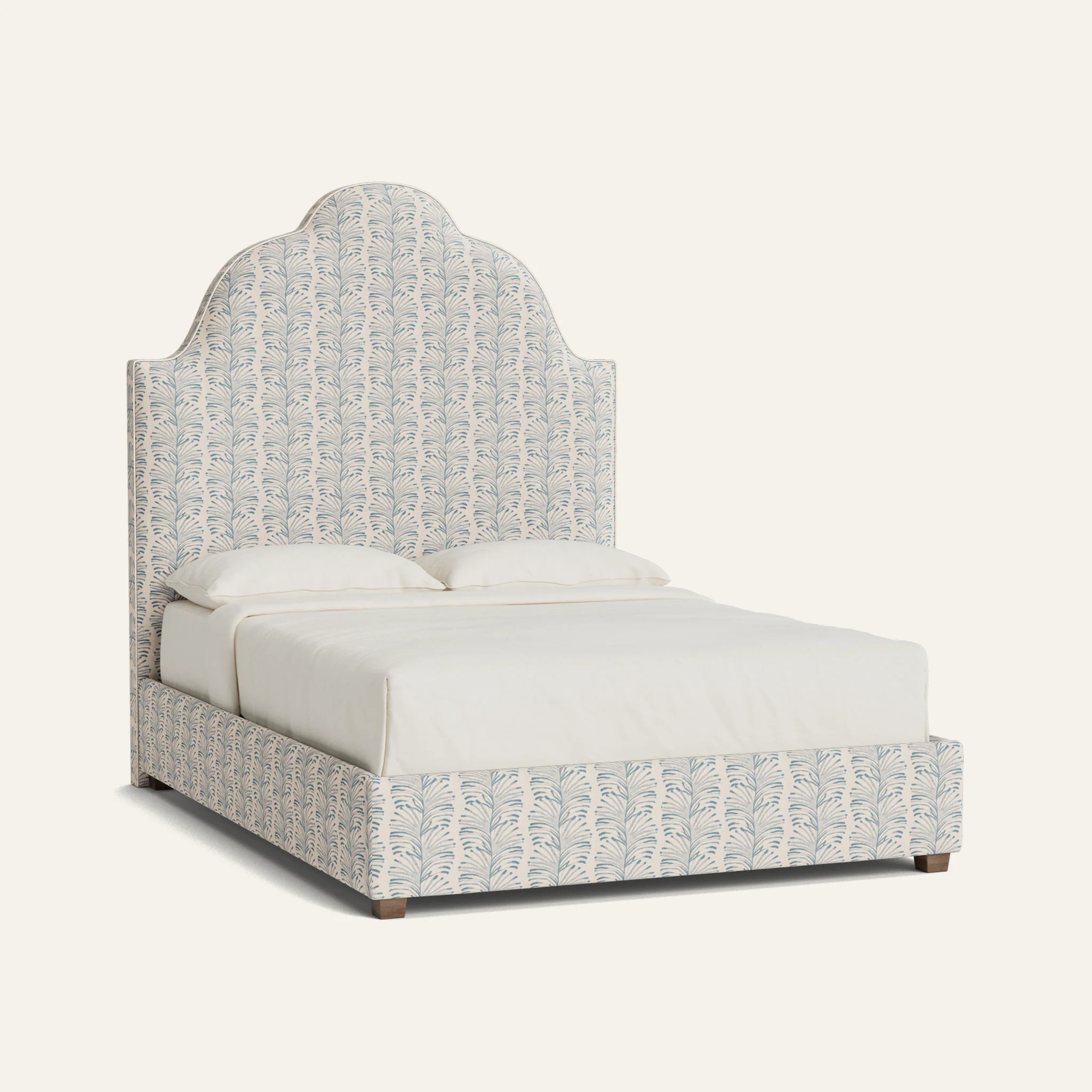 Botanical Linen Custom Bed Frame: Emma Sky | Pepper Home