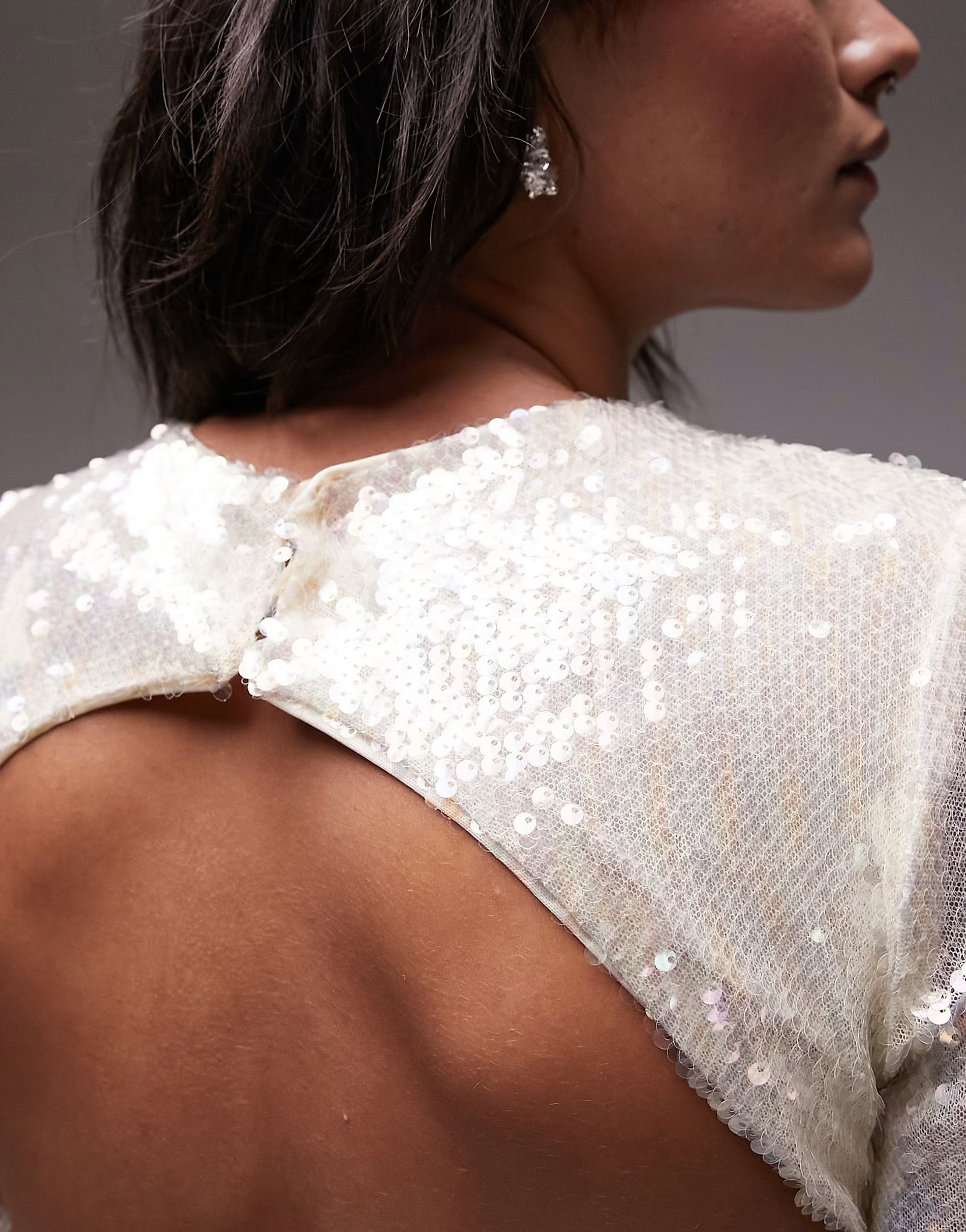 Topshop maxi sequin dress in ivory | ASOS (Global)