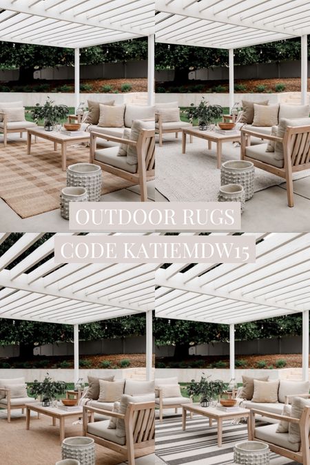 Four of my favorite outdoor area rugs! Use code KATIEMDW15 for an additional 15% off. Valid for one week only! 

#LTKhome #LTKSeasonal #LTKsalealert