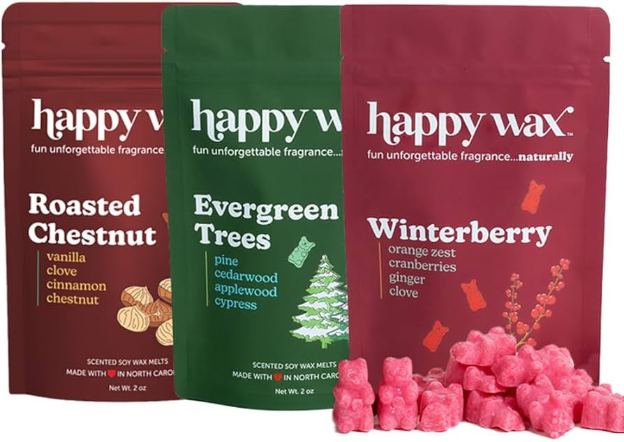 Happy Wax Winter Scented Natural, Non Toxic Soy Wax Melts; 6 Total Oz. of Scented Wax Melts, Coll... | Amazon (US)