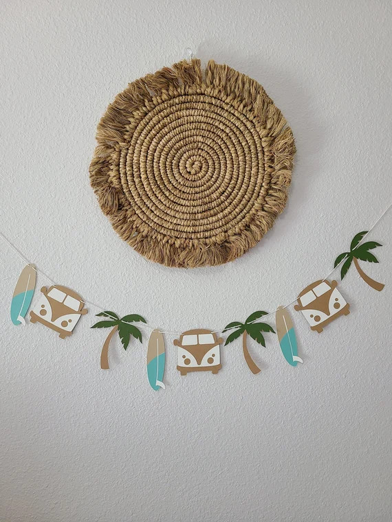 Retro Surf Garland / Surf Birthday Decor / Vintage Surf Party - Etsy | Etsy (US)