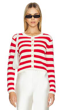 L'Academie by Marianna Valerie Cardigan in Red & Ivory from Revolve.com | Revolve Clothing (Global)