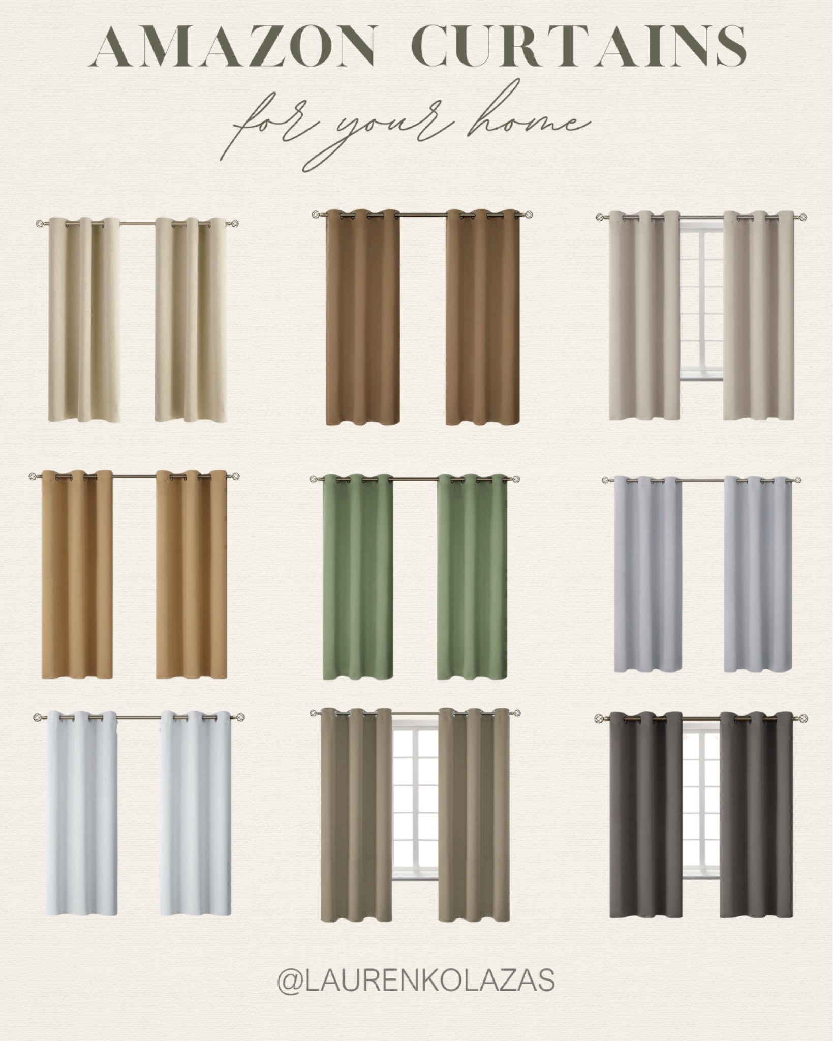 Here are some minimalist and affordable curtains from Amazon to add to your home! It's a great way to add some warmth to your living room, bedroom space, kitchen, and other areas that needs some added dimension and an option to block sun rays while maintaining a classic look!
#decorinspo #homeessentials #livingroomfinds #moderncurtains

#LTKHome #LTKStyleTip #LTKSeasonal
