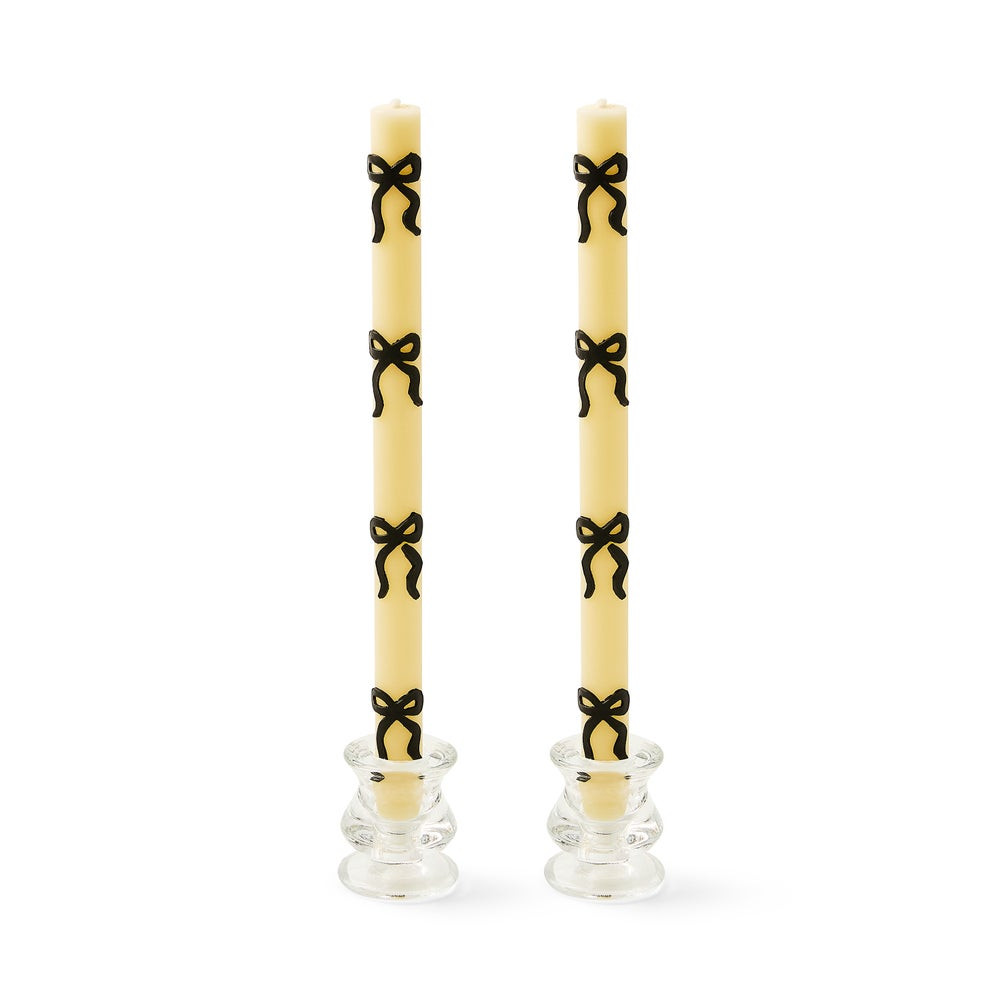 Black Bow Dinner Candles, Set of 2 | MacKenzie-Childs
