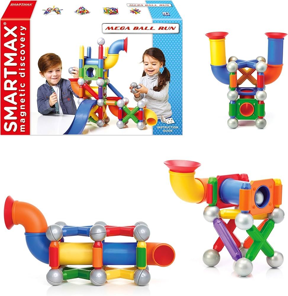 SmartMax Mega Ball Run STEM Magnetic Discovery Building and Ball Run Set Featuring Safe, Extra-St... | Amazon (US)