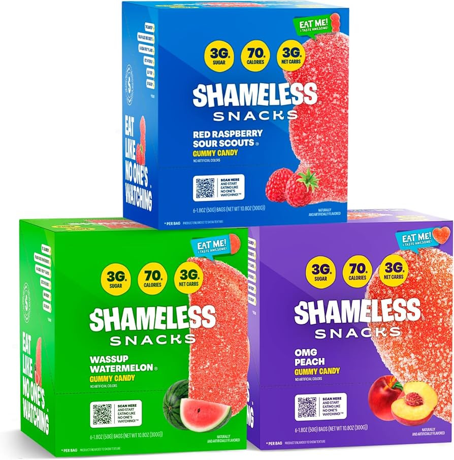 Shameless Snacks Fan Favorites Bundle - Sour Candy & Fruit Snacks, Keto | Amazon (US)
