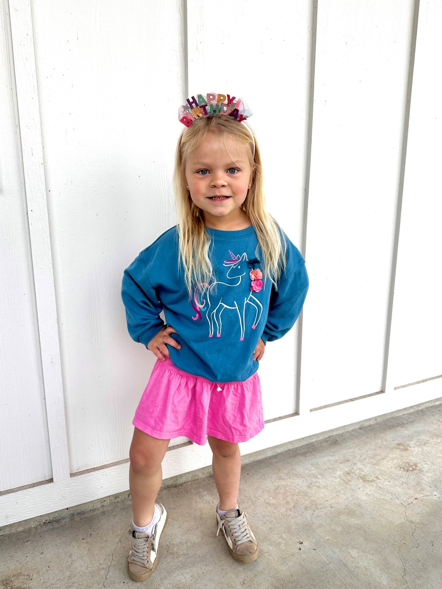 Five years old!! She loved being able to wear this Happy Birthday headband to school today! 

4T girl clothes | 5year old birthday | kid birthday | target finds | Walmart finds | best sellers 