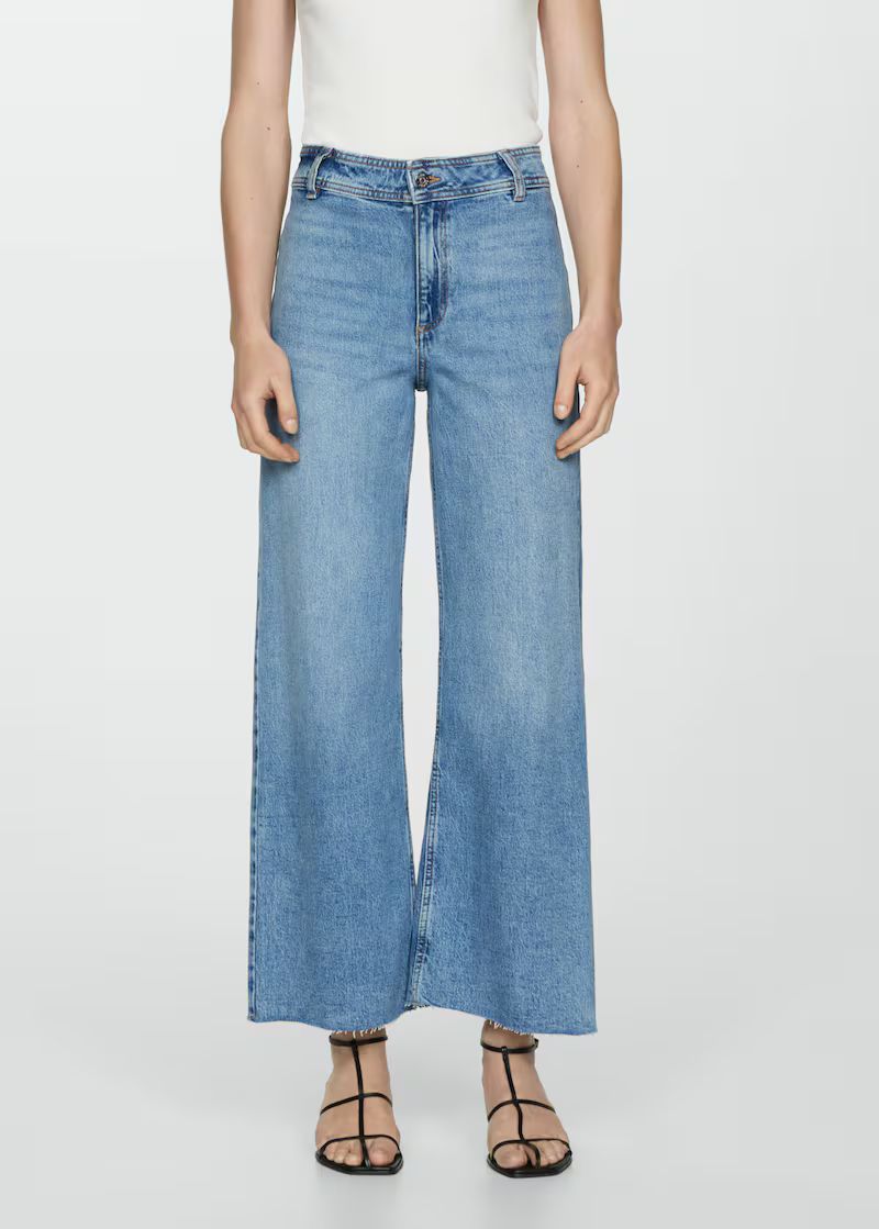 Jeans culotte high waist -  Women | Mango USA | MANGO (US)
