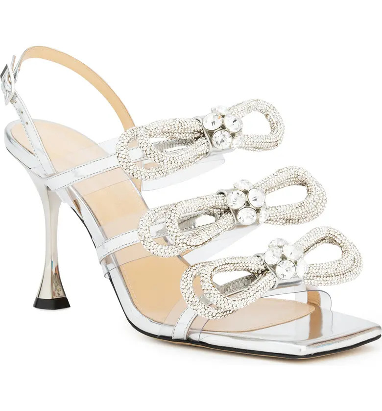 Crystal Triple Bow Square Toe Slingback Sandal | Nordstrom