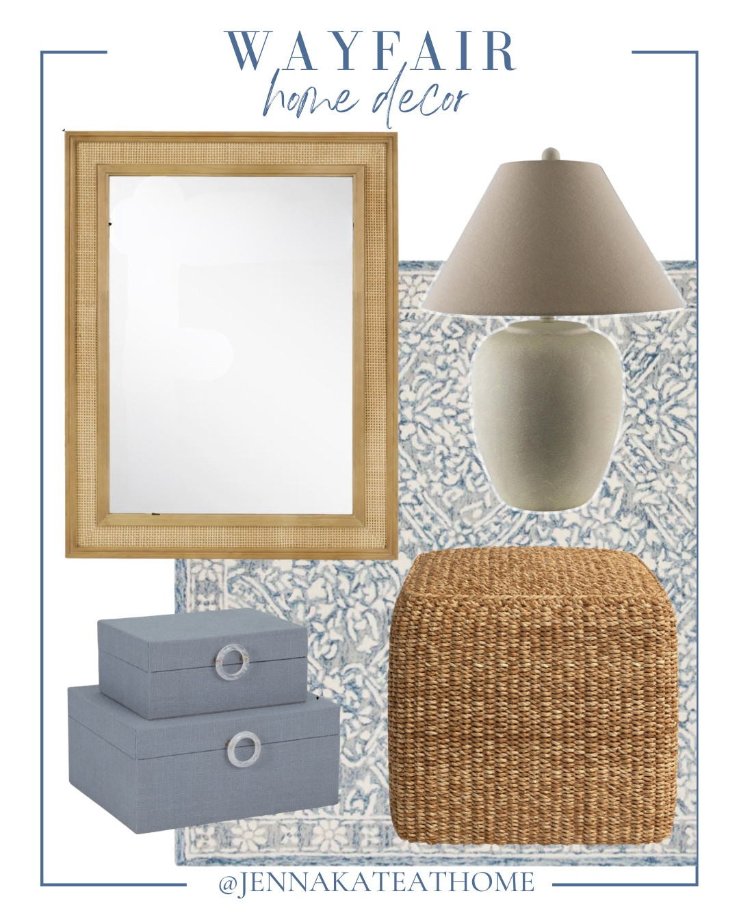 Wayfair home finds includes table lamp, mirror, area rug, ottoman, decorative boxes.

Home decor, styled home, looks for less

#LTKHome #LTKSeasonal #LTKSaleAlert