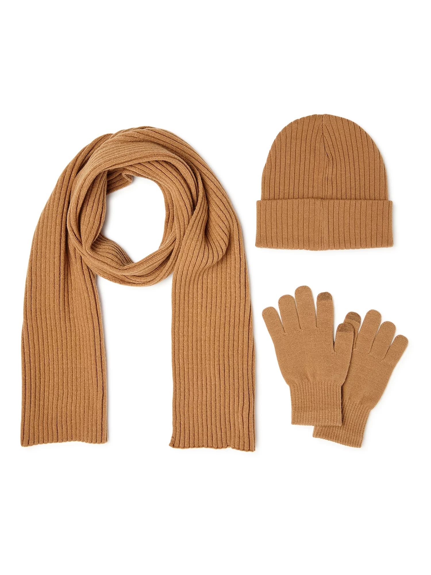 Time and Tru Women's Beanie, Scarf and Touch Gloves, 3-Piece Set - Walmart.com | Walmart (US)