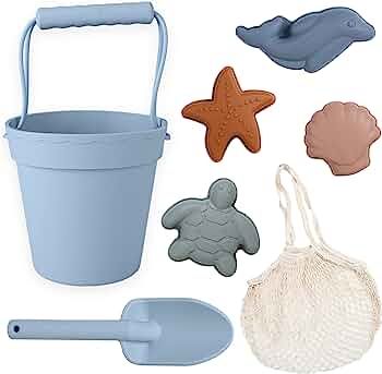 BLUE GINKGO Silicone Beach Toys - Modern Baby Beach Toys | Travel Friendly Beach Set | Silicone B... | Amazon (US)