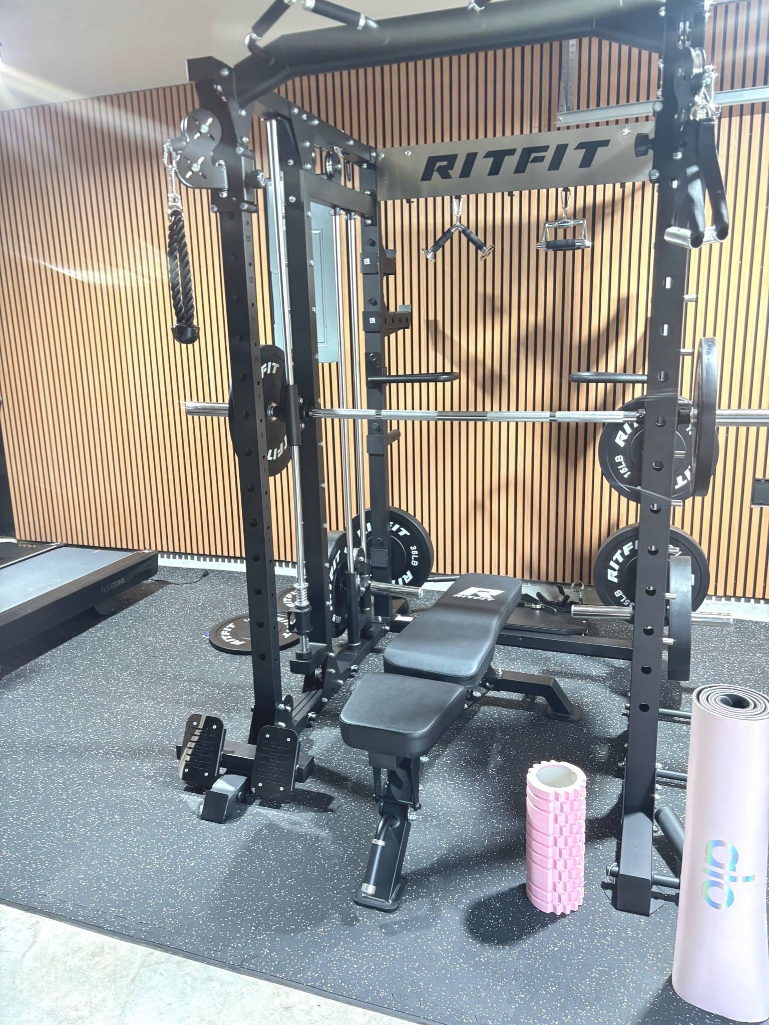 RitFit smith machine power cage 

Home gym 

Squat rack

#LTKfitnessgoals #LTKOver40 #LTKPlusSize