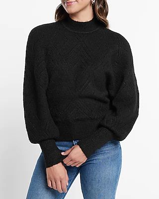 Open Stitch Mock Neck Sweater | Express