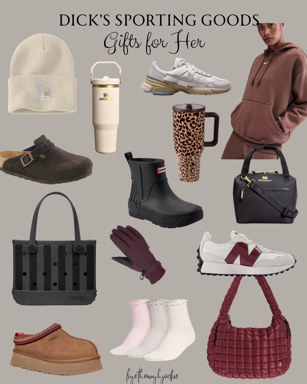 Dick’s Sporting Goods Gifts for Her
Carhartt Silk Lined Beanie and Gloves, Women’s Nike Sneakers, Women’s New Balance 327 Sneakers, Women’s Nike Sweatshirt, Bogg Bag, Birkenstock Clogs, Stanley Mini Cooler, HydroJug Tumbler, Hunter Booties, Stanley Tumbler, Ugg Taz II Slippers, Ruffle Socks, FP Movement Quilted Carryall


#LTKGiftGuide #LTKSaleAlert #LTKHoliday