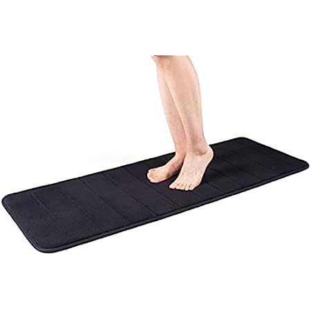 FABBRICA HOME Ultra-Soft Extra-Thick Memory Foam Extra Long Bath Runner Mat (2 ft x 6 ft, Black) | Amazon (US)