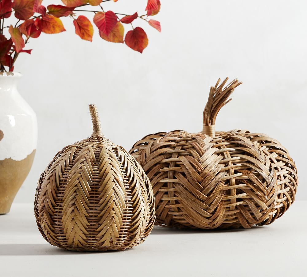 Handwoven Rattan Pumpkins | Pottery Barn (US)