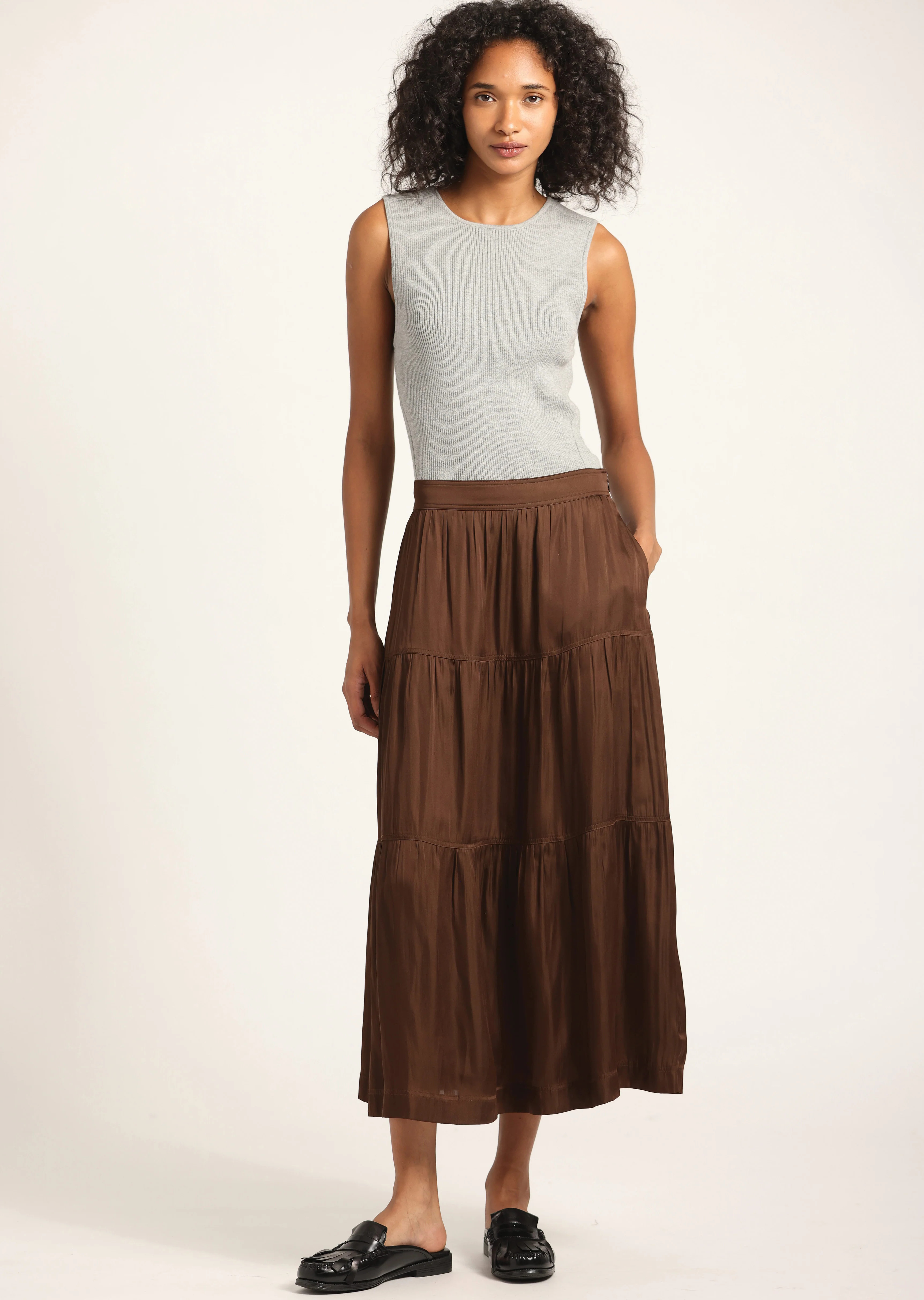 Lynne Skirt - Espresso | Derek Lam