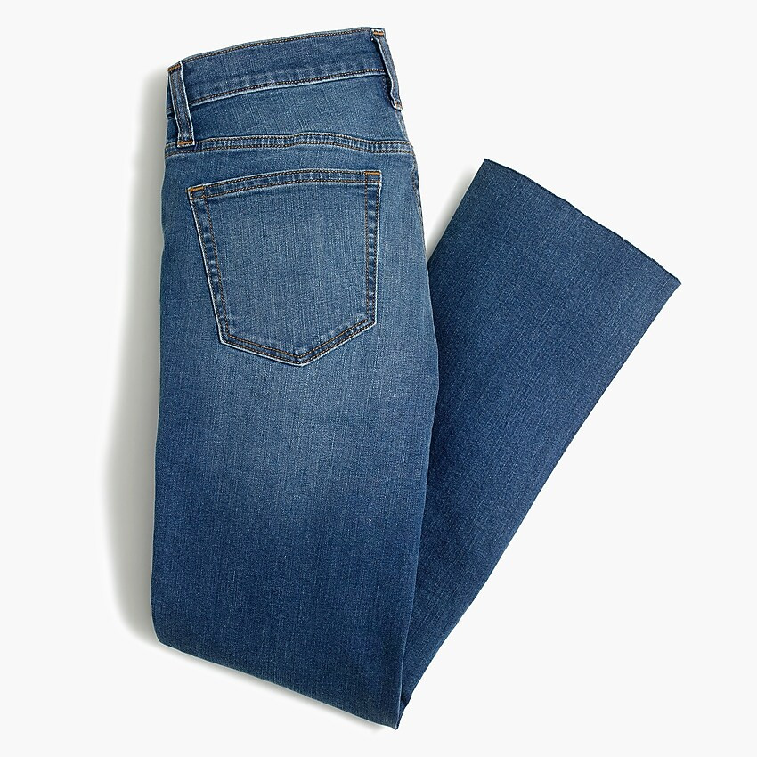 9" high-rise flare crop button fly jean with cut hem | J.Crew Factory