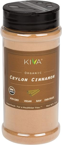 Kiva Organic Ceylon Cinnamon Powder,Freshly Grounded, (1/2 POUND, SNAP-LID Bottle - JUMBO SIZE) -... | Amazon (US)