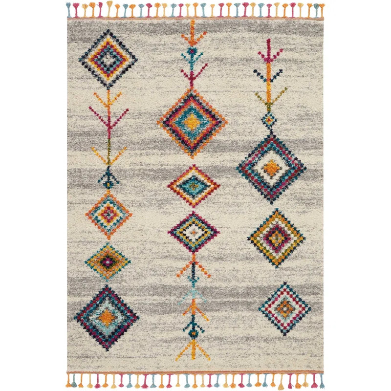 Wayne Moroccan Tribal Shag Beige/Gray Rug | Wayfair North America