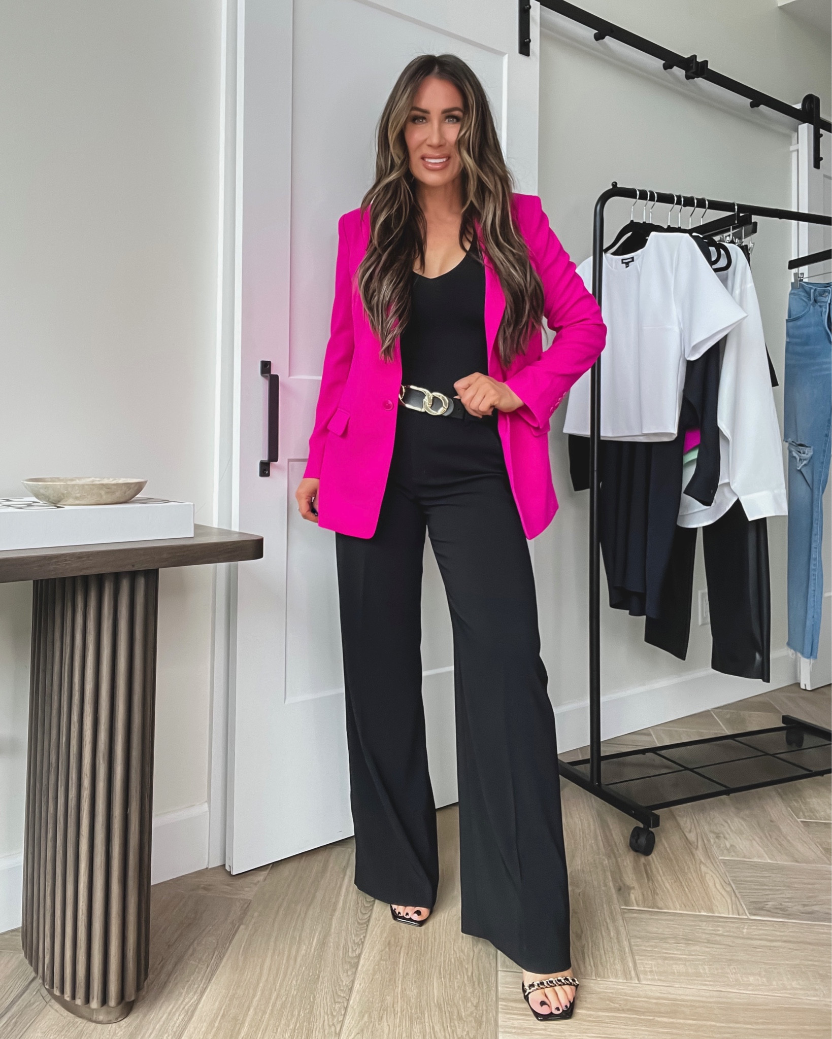 New outfit ideas with Express…select items on sale!
Pants sz 4
Blazer, bodysuit & belt sz small
Heels sz up 1/2 sz for comfort 

#LTKSale #LTKstyletip #LTKFind