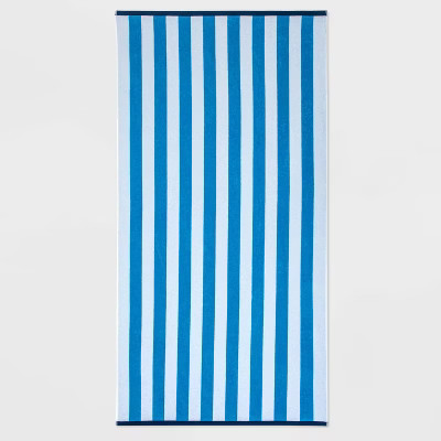 WOW Reversible Beach Towel Blue/White/Navy - Sun Squad™ | Target