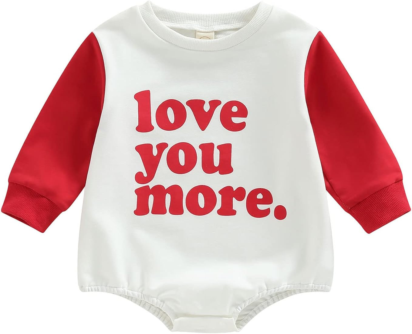 Amiblvowa Baby Girl Boy Oversized Crewneck Pullover Sweatshirt Romper Bubble Newborn Infant Valen... | Amazon (US)