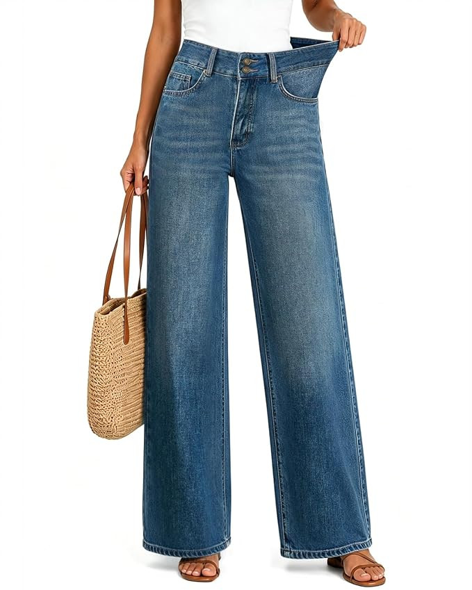 Women's High Waisted Wide Leg Jeans Stretchy Baggy Pants Trendy Fit | Amazon (US)