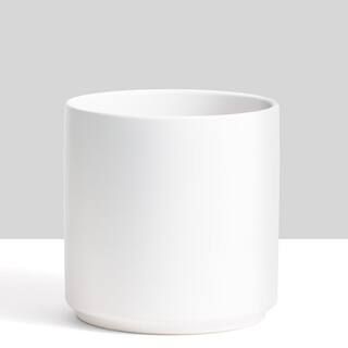 10 in. White Ceramic Indoor Planter (7 in. to 12 in.) | The Home Depot
