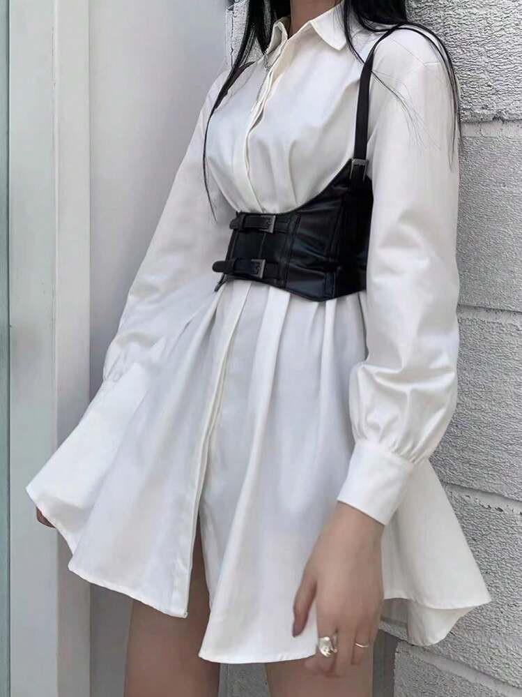 1pc Dames Zwarte Corset Elastische Tailleband Gordel Met Afneembare Bandjes Taille Trainer | SHEIN