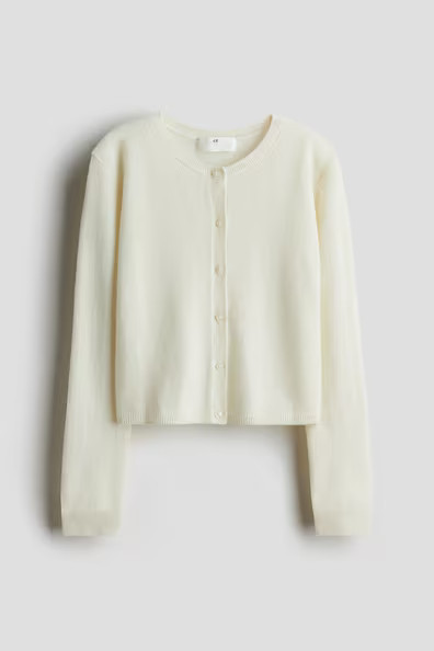 H & M - Cashmere-Blend Cardigan - White | H&M (US + CA)