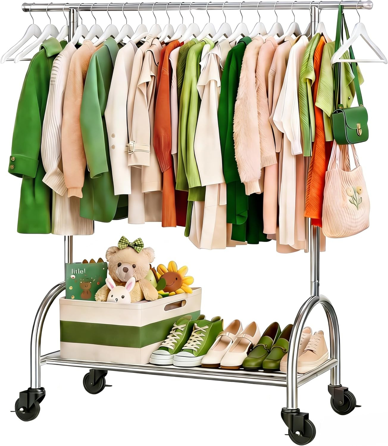 Upgraded 100% Stainless Steel Heavy Duty Clothing Rack, 450 LBS Load Capacity Extendable Adjustab... | Amazon (US)