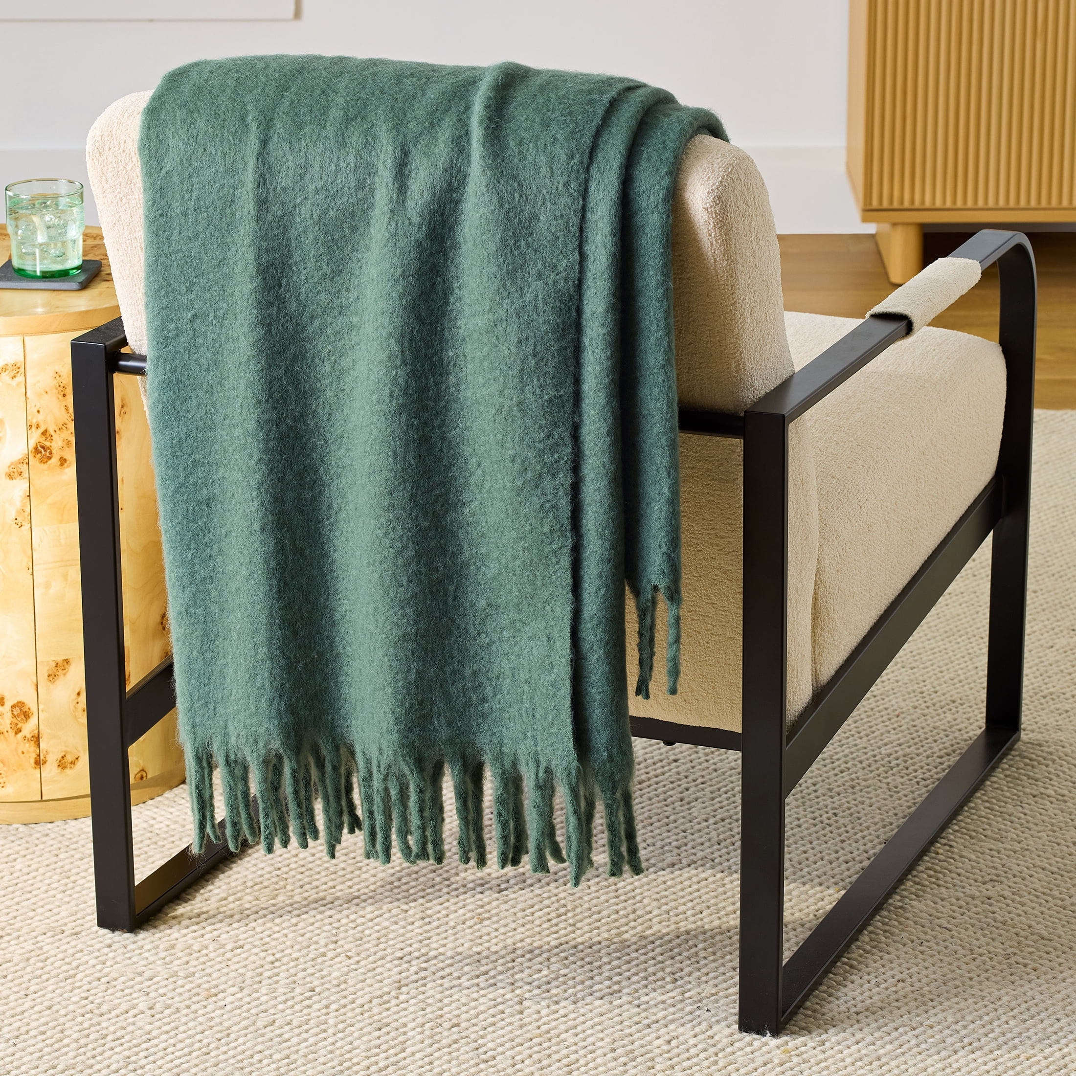 Better Homes & Gardens Faux Mohair Cozy Couch Throw Blanket Almond Biscuit, 50x72" | Walmart (US)