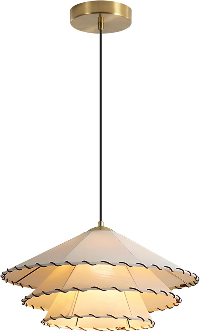 Vintage Kitchen Pendant Lighting Over Island 15.7 Inch Adjustable Gold Hanging Light Fixtures wit... | Amazon (US)