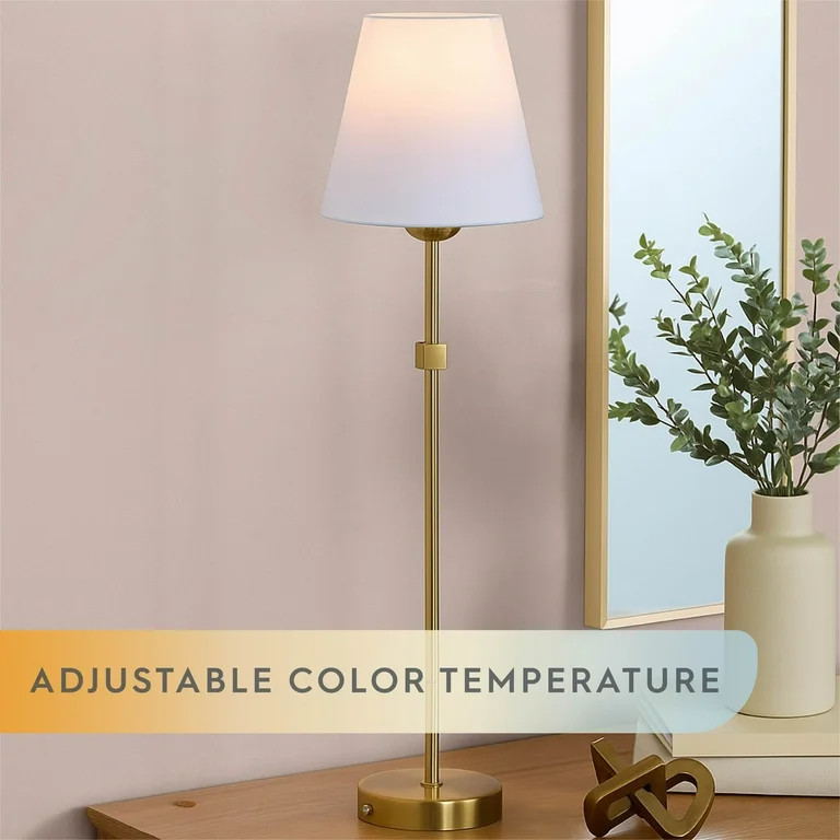 Better Homes & Gardens Contemporary Indoor 2-Pack Convertible LED Sconce Table Lamp, Gold | Walmart (US)