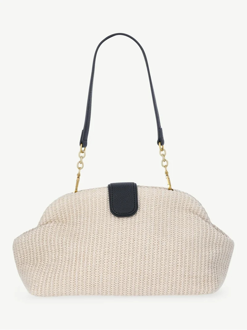 Free Assembly Women's Textured Clutch Handbag, Straw | Walmart (US)